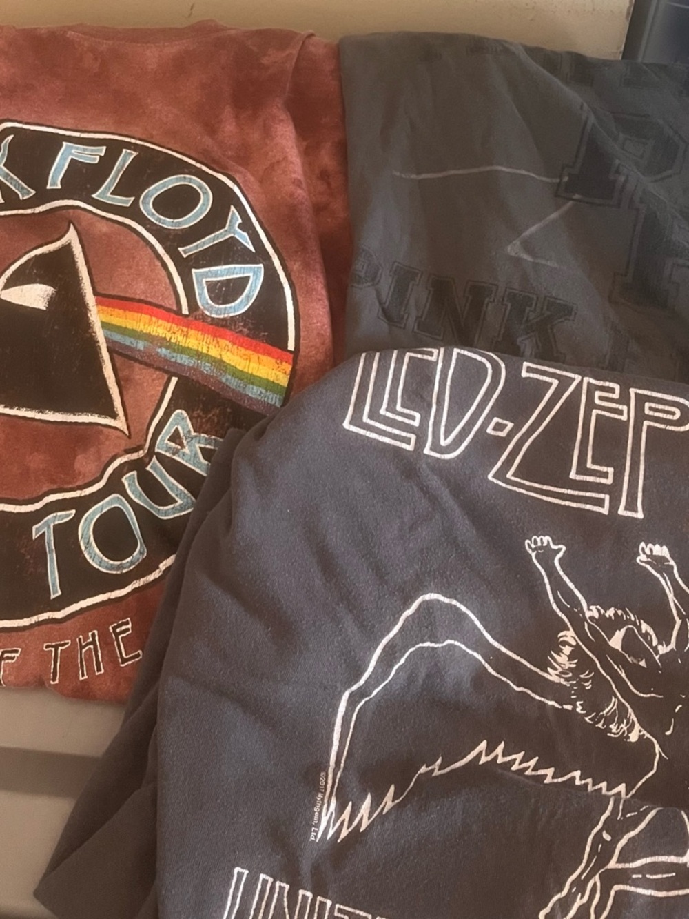 womens xl 3 band shirt bundle les zeppelin pink Floyd b3  music